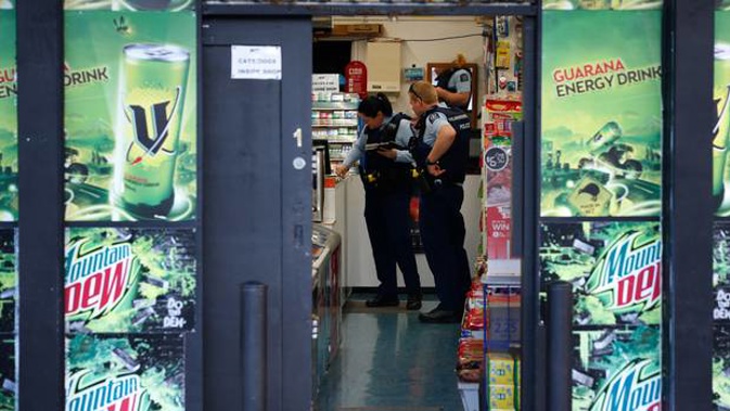 Police at Ye Korner Dairy on Crawford Cr in Kamo was the third business thought to be robbed. (Photo/ Michael Cunningham)