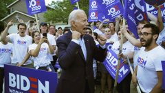 Former Vice President and Democratic presidential candidate Joe Biden meets with supporters in Iowa. (Photo / AP)