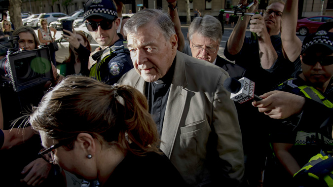 George Pell heads into court back in March. (Photo / AP)