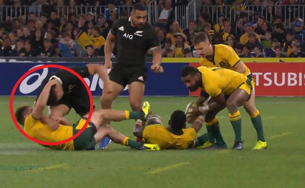 The Wallabies did not get called out over their neck roll tactic. (Photo / Sky Sport)