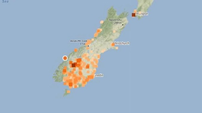 The 6.3 earthquake hit at a depth of 5km, 20km northwest of Milford Sound. (Photo / Geonet)