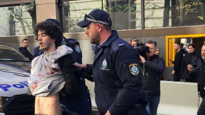 A man was arrested at the scene of the reported stabbing. (Photo / Twitter)