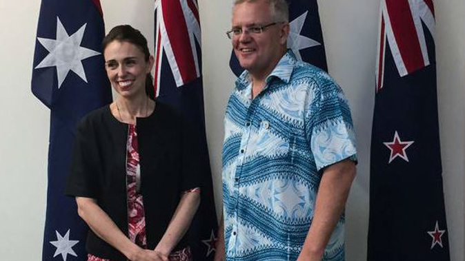 PM Jacinda Ardern and Australian PM Scott Morrison at the Pacific Islands Forum. (Photo / Jason Walls)