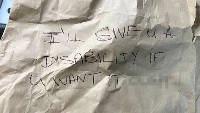Nick Laing said he found the "shocking" notes on his car on Saturday afternoon at around 4.45pm when he and his wife decided to visit Napier to go on a walk. (Photo / Nick Laing)