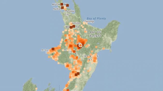 GeoNet recorded the moderate earthquake just after 7pm this evening.