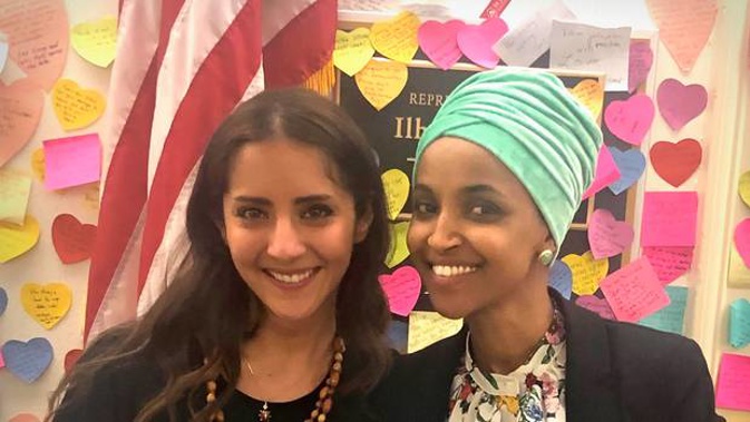 Green MP Golriz Ghahraman and US representative Ilhan Omar during their meeting in Washington DC. (Photo / Golriz Ghahraman)