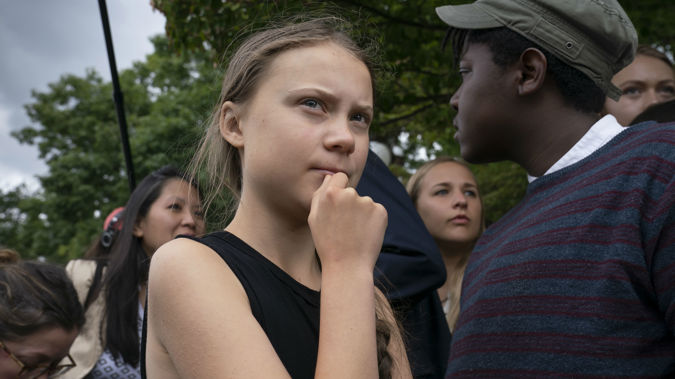 The Swedish teen activist is in America at the moment. (Photo / AP)