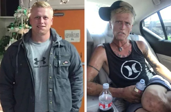 The photos were taken seven months apart. (Photo / Facebook)