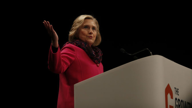 Hillary Clinton speaks in Auckland during a book tour. (Photo / NZ Herald)