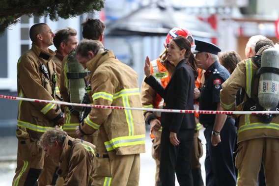 Firefighters are pumping an estimated 200 litres of water per second on the blaze. Photo / NZ Herald