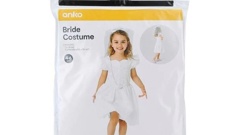 A children's wedding dress costume aimed at children as young as four prompted a Melbourne mum to start a petition. (Photo / Kmart.co.nz)