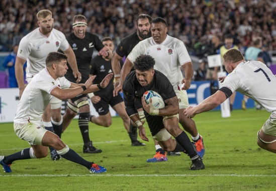 Ardie Savea goes over to score in the semifinal: Photo / Mark Mitchell