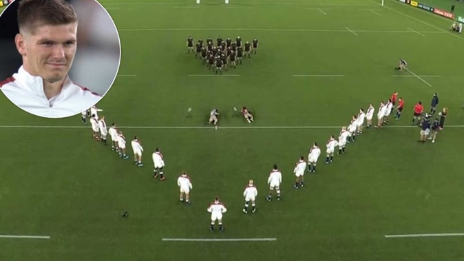 England formed a V-formation to counter the haka. (Photo / File)