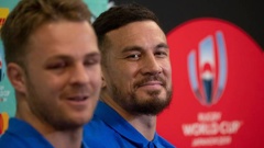 All Blacks Sam Cane and Sonny Bill Williams at a press conference after the All Blacks' World Cup semifinal exit. Photo / Mark Mitchell