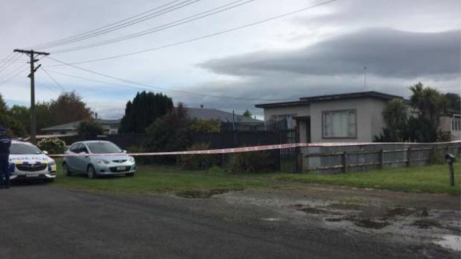 Police outside a street in Otautau after an 8yr old was found dead. (Photo / Luisa Girao)