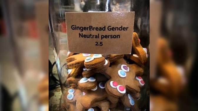 The New Lynn cafe's gingerbread person jar has created a splash. Photo / Supplied