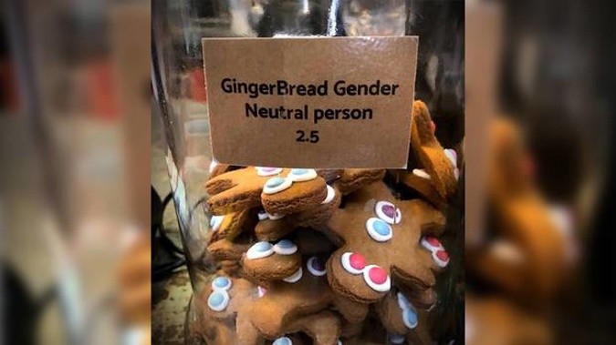 The New Lynn cafe's gingerbread person jar has created a splash. Photo / Supplied