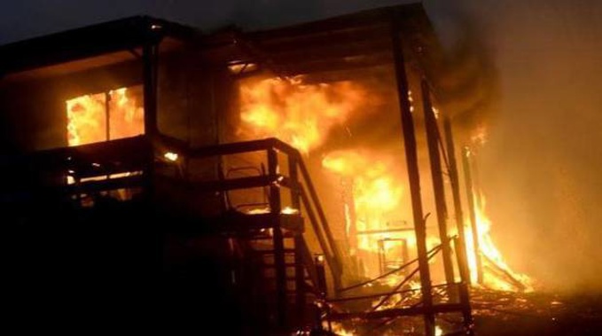 A home goes up in flames in Rainbow Flat on the NSW Mid North Coast. Photo / News.com.au