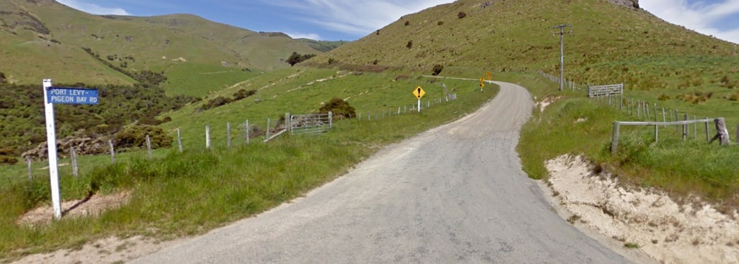 The incident happened half-way along the Port-Levy and Pigeon Bay Road. Photo / Google Maps
