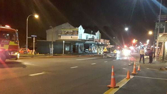 Thirteen fire crews were sent to fight the blaze at VapeBox along with police and St John ambulance crews. (Photo / Supplied)
