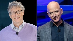 Gates, left, has overtaken Bezos once more. (Photo / CNN)