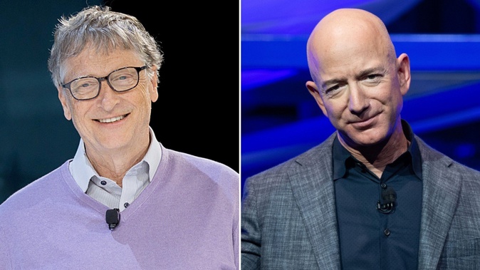 Gates, left, has overtaken Bezos once more. (Photo / CNN)
