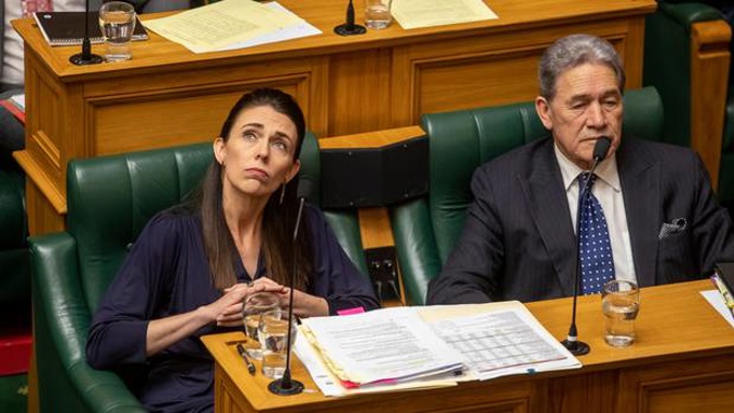 Prime Minister Jacinda Ardern and Deputy Prime Minister Winston Peters under fire from the Opposition during Question Time in Parliament. (Photo / Mark Mitchell)
