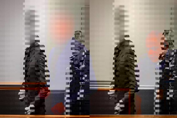 The murder accused during the trial.
