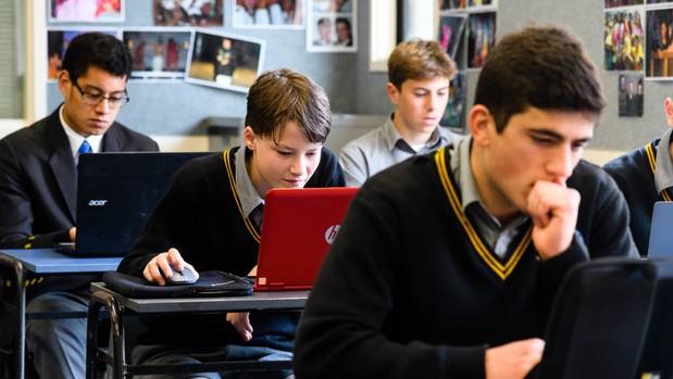 Students at Rongotai College in Wellington were among 8000 students nationally who sat NCEA online last year. (Photo / File)