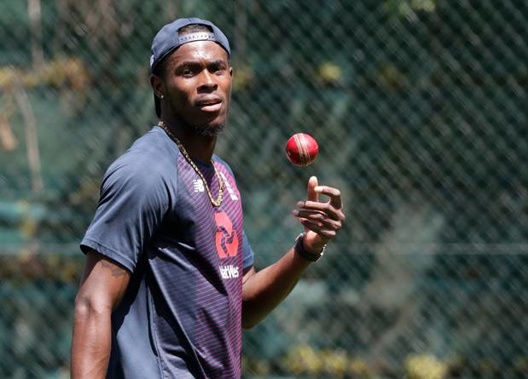 England's Jofra Archer prepares to bowl during a training session in Hamilton. Photo / AP