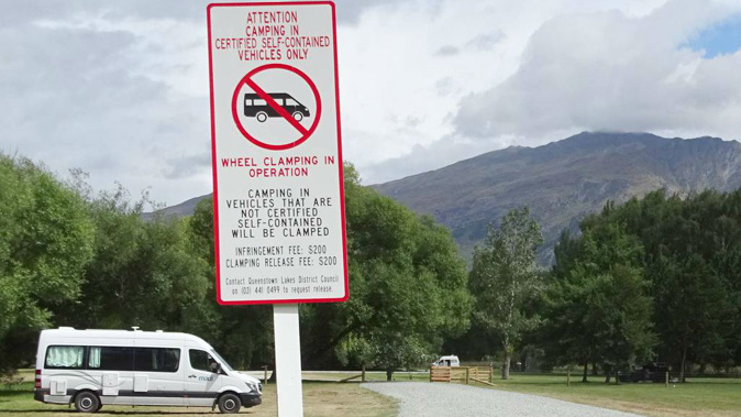 An anti-freedom camping sign in New Zealand. (Photo / NZ Herald)