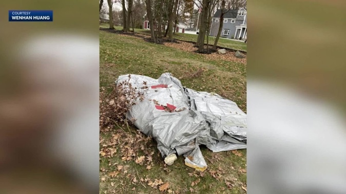 The slide fell from a Delta flight heading to Boston from Paris. (Photo / via CNN)