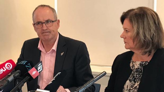 Martin Matthews and Mary Scholtens QC at today's press conference. (Photo / NZME)
