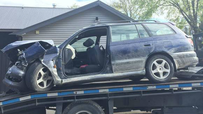 The car driven by the fleeing teen driver.