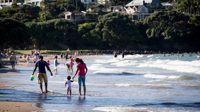 Milford beach is one of the many around Auckland that have been deemed unsafe to swim at following the storm.