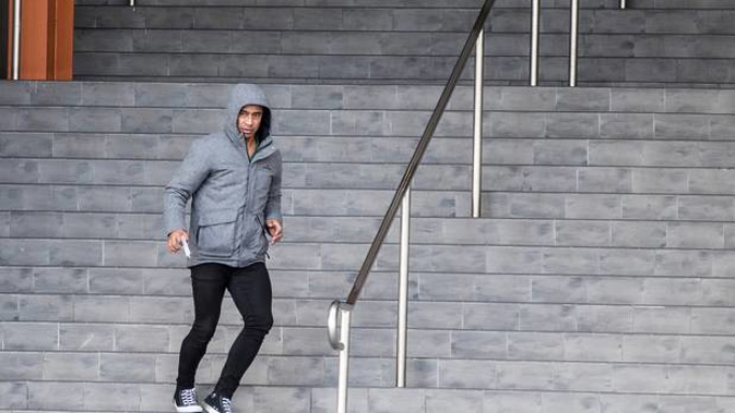 Actor Pua Magasiva leaves the North Shore District Court in June last year after appearing on an assault charge. (Photo / File)