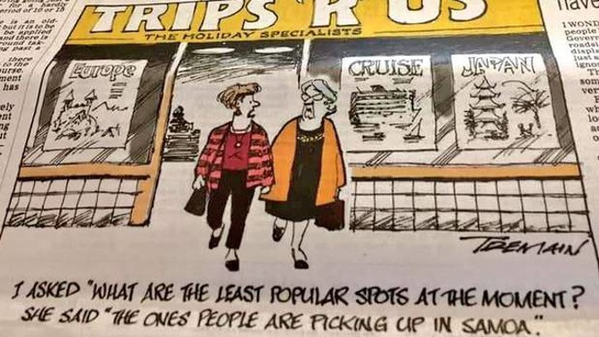 The cartoon by Garrick Tremain was widely criticised on social media. (Photo / Otago Daily Times)