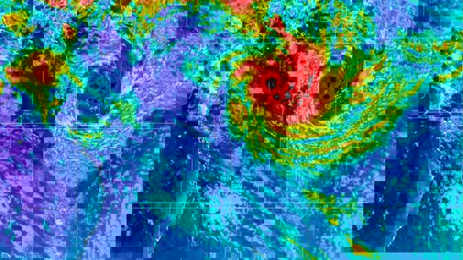 Tropical Cyclone Sarai is due to hit Fiji today. Image / Fiji Meteorological Service