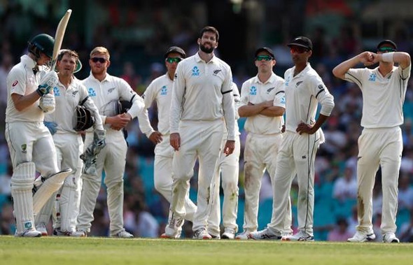 The Black Caps suffered in the field on day one against Australia. Photo / Getty