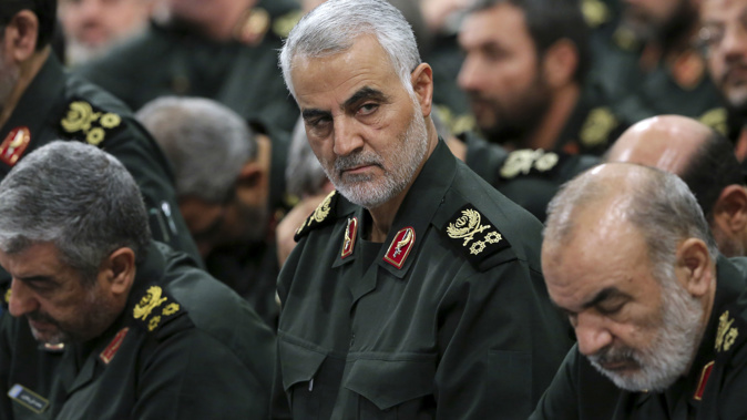 In this Sept. 18, 2016, file photo, Revolutionary Guard Gen. Qassem Soleimani, center, attends a meeting in Tehran, Iran. (Photo / via AP)