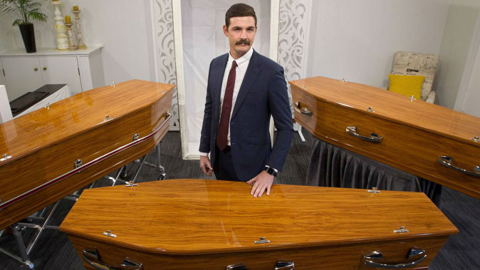 Osborne's Funeral Directors director and embalmer Sam Osborne said coffins sizes had changed over the past eight years. (Photo / NZ Herald)