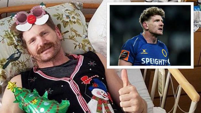 He spent 57 days in hospital two years ago, but now Thomson has signed with the Chiefs. Photo / Instagram.