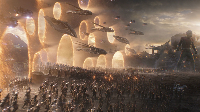 One of the key sequences in the film's final battle, which Weta Digital created from scratch. Image / Supplied