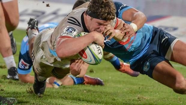 The Crusader's Scott Barrett in action against the Bulls in Pretoria last season. Photo / Photosport