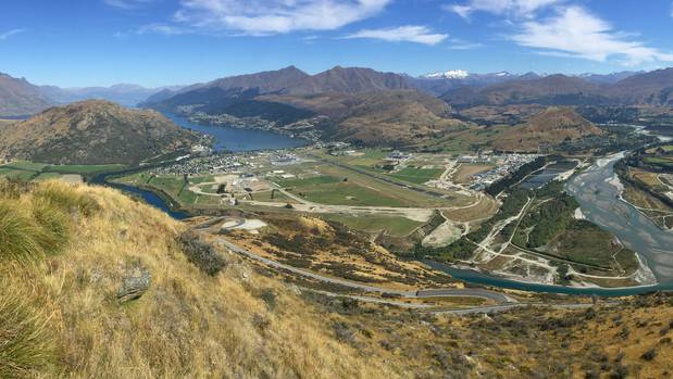 Queenstown Airport, Queenstown and Lake Wakatipu, viewed from The Remarkables road. Photo / File