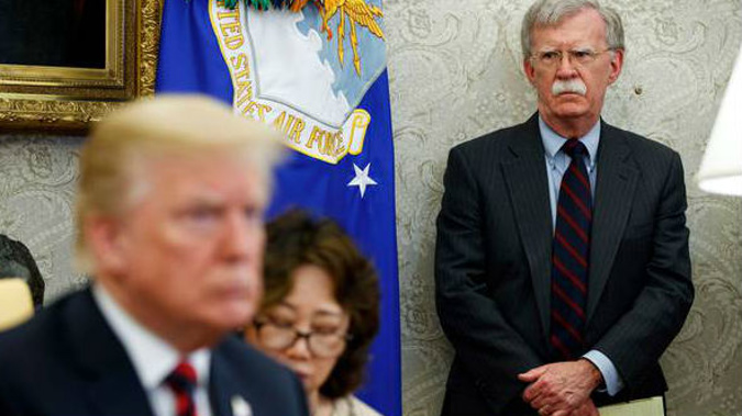 A new memoir by John Bolton reportedly undermines the defence of Trump's legal team. (Photo / AP)