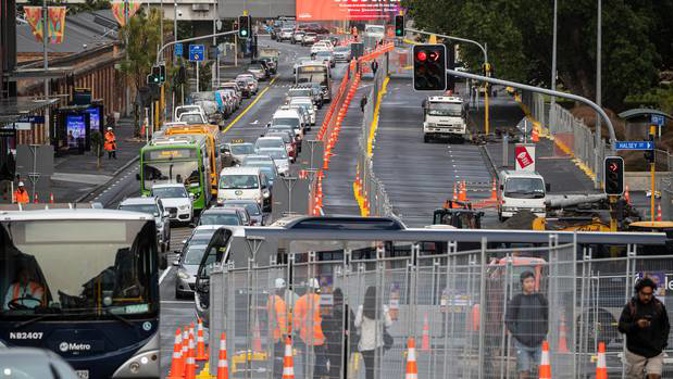 Heavy commuting traffic on Victoria St, central Auckland. Photo / Herald