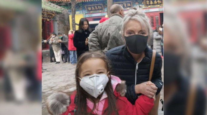 Leah Robertson and her 4-year-old daughter were visiting family in Jinan in Eastern China when the city "closed" due to coronavirus. Photo / Supplied