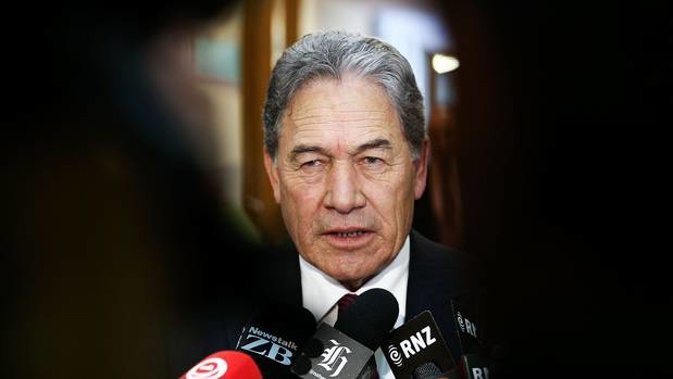 NZ First Leader Winston Peters says he was involved in having a photo taken of two journalists and former NZ First president Lester Gray. (Photo / Mark Mitchell)