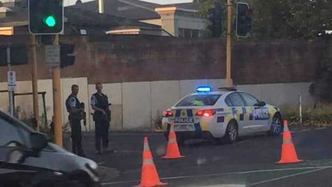 Armed police have closed part of State Highway 2 near Tauranga. Photo / Supplied
